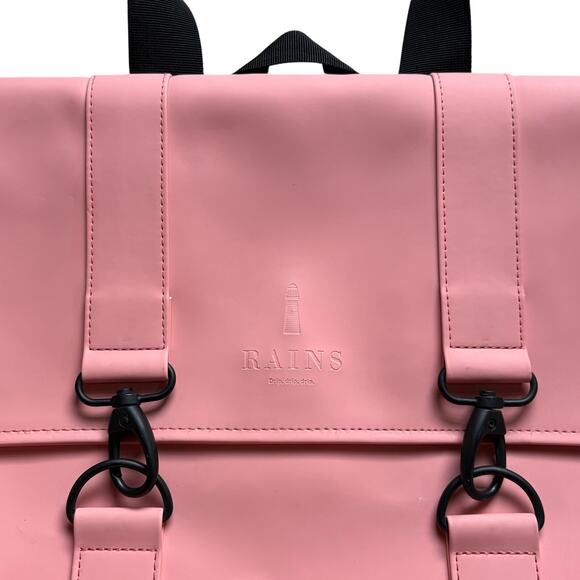 Rains MSN Waterproof Backpack Light Pink Signature Bag 16x14” 5.5 Gallon main image 7